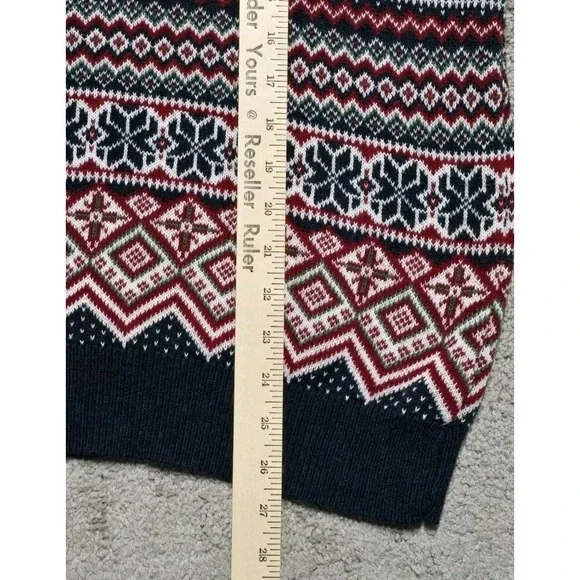 ASPEN Fair Isle Polar Bear Christmas Holiday 1/4 Zip Knit Sweater Size L - Picture 15 of 16
